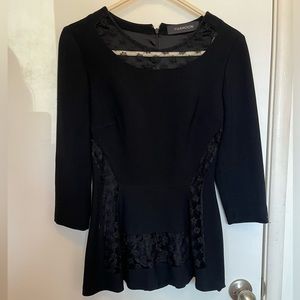 Thakoon black wool blend 3/4 sleeve top